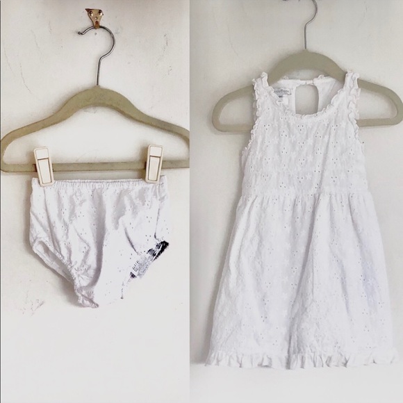 Baby Cottons Other - Baby Cottons Eyelet Bow Crewneck Flare Dress